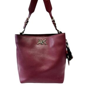 ANNE  KLEIN Shoulder Bag Maroon Purse w/ scarf